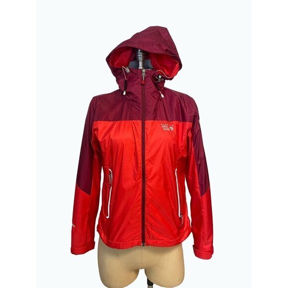 Mountain Hardwear Red Burgundy Nylon Hooded Windbreaker Small - Picture 1 of 6